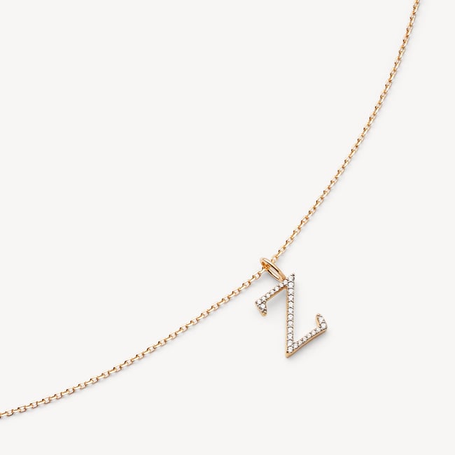 Diamond Initial Z Necklace 0.127ct Diamond