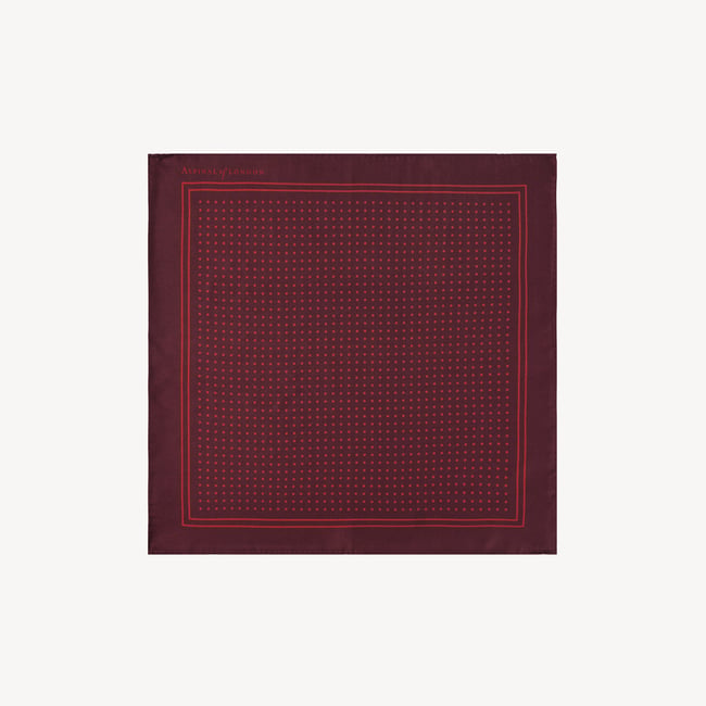 Pure Silk Pocket Square Cherry Red Polka Dots
