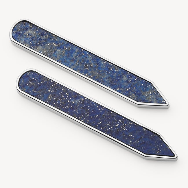Sterling Silver Collar Stiffeners Blue Lapis & Sterling Silver 925