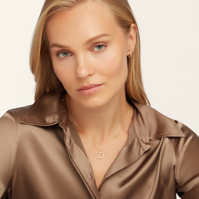 Diamond Initial D Necklace 0.148ct Diamond