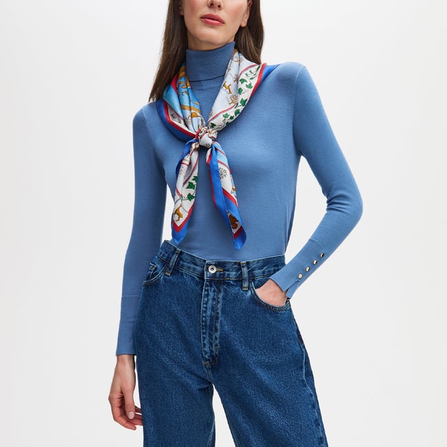 The Night Before Christmas Silk Scarf Multi-Coloured Pure Silk