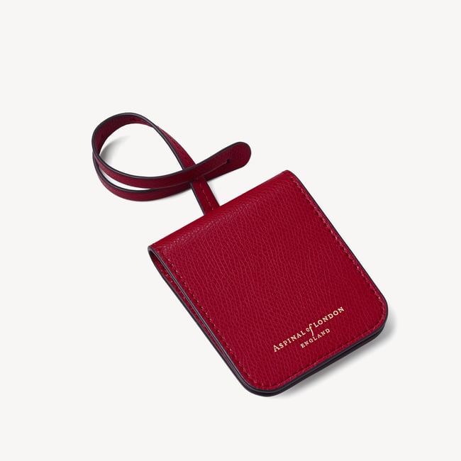 Travel Luggage Tag Cherry Red Soft Saffiano