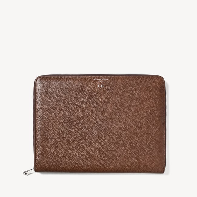 Executive A4 Zipped Padfolio Tobacco Pebble