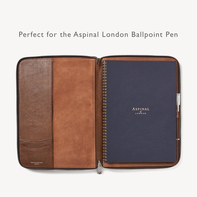 Executive A4 Zipped Padfolio Tobacco Pebble