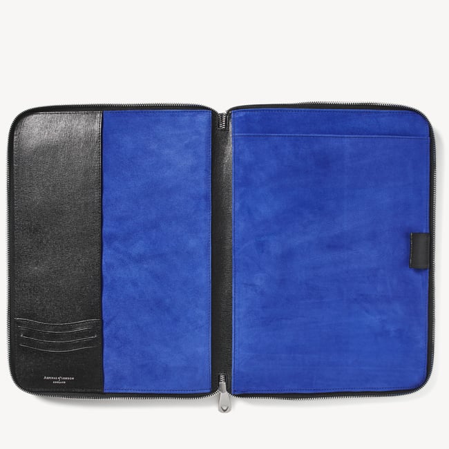 Executive A4 Zipped Padfolio Black Saffiano