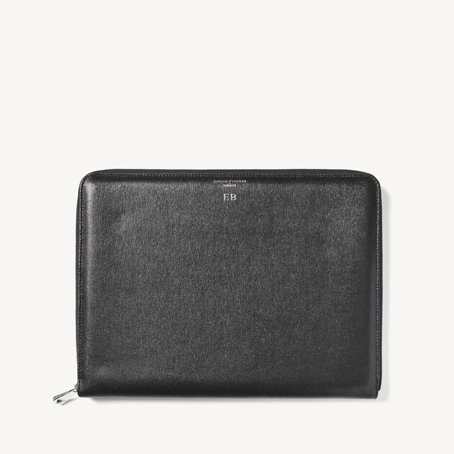 Executive A4 Zipped Padfolio Black Saffiano