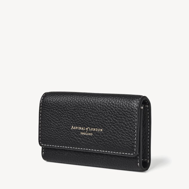 Business Card Holder Black Milled Pebble