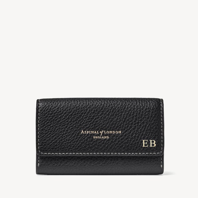 Business Card Holder Black Milled Pebble