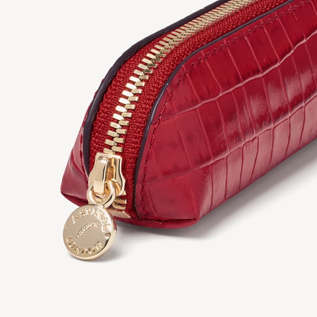 Pencil Case Deep Shine Cherry Red Small Croc