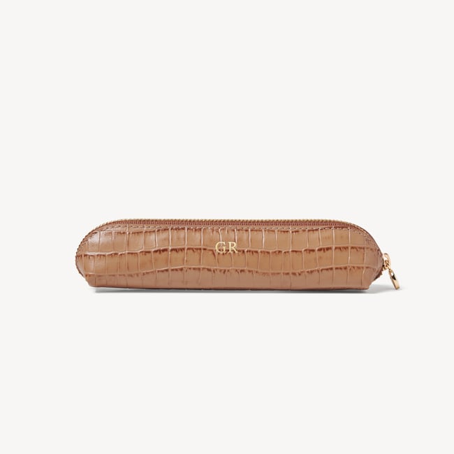 Pencil Case Deep Shine Caramel Small Croc