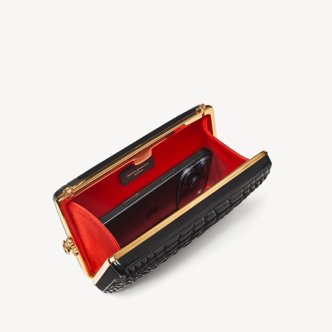 Florence Clutch Black Patent Resin Croc