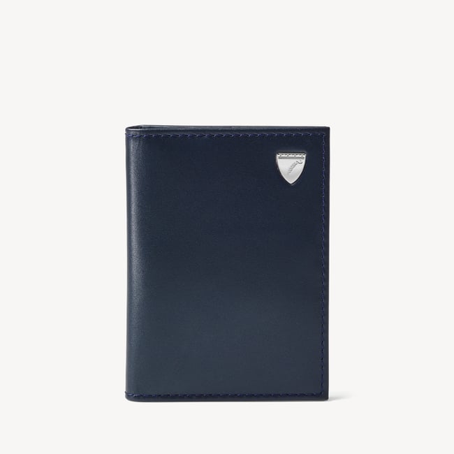 Double Fold Credit Card Holder Smooth Navy & Teal