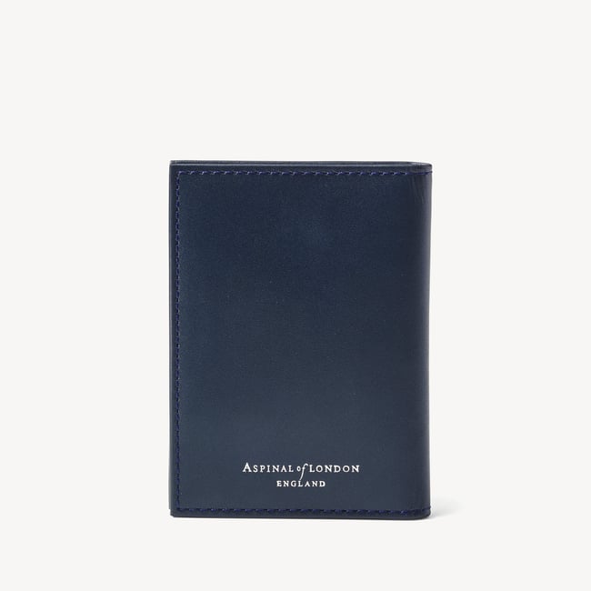 Double Fold Credit Card Holder Smooth Navy & Teal
