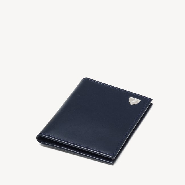 Double Fold Credit Card Holder Smooth Navy & Teal