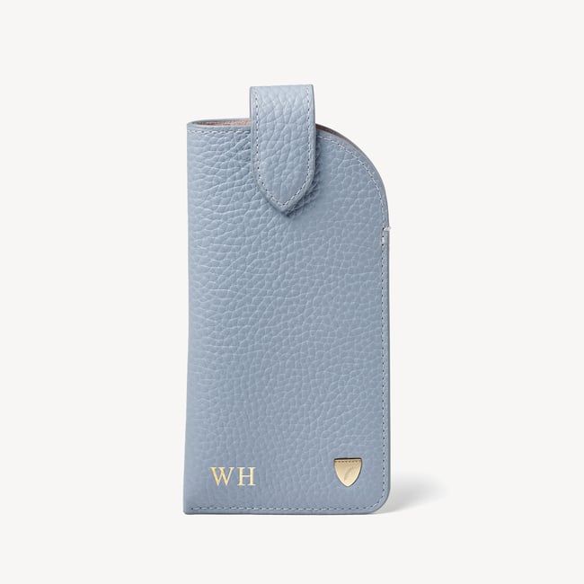 Glasses Case with Tab Sky Blue Pebble