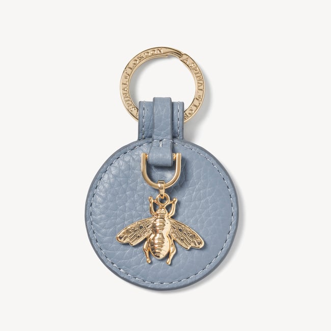 Bee Keyring Sky Blue Pebble