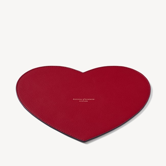 Heart Mouse Mat Cherry Red Soft Saffiano