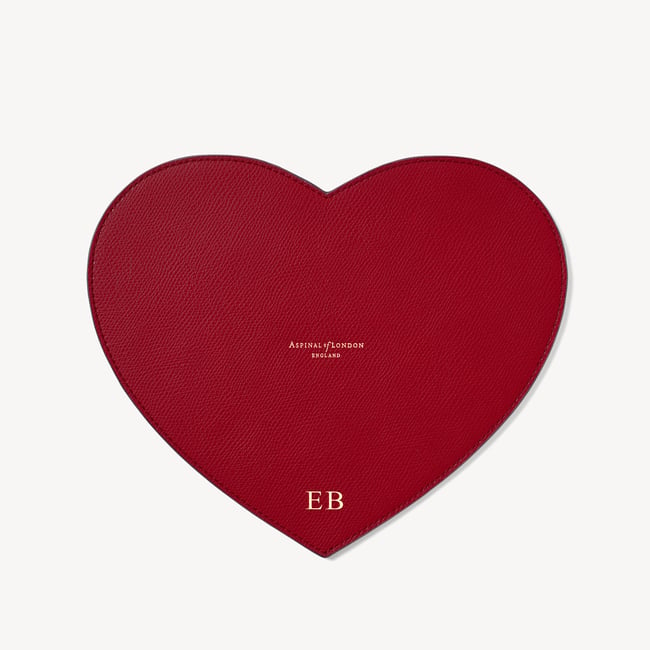 Heart Mouse Mat Cherry Red Soft Saffiano