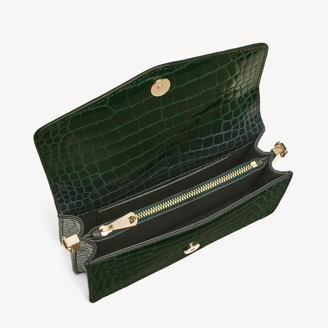 Eliza Clutch Evergreen Patent Croc