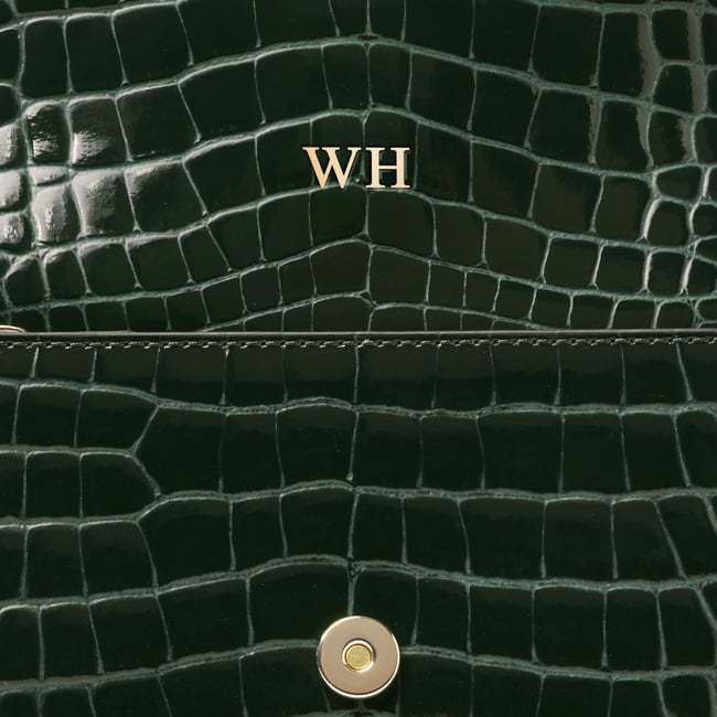 Eliza Clutch Evergreen Patent Croc