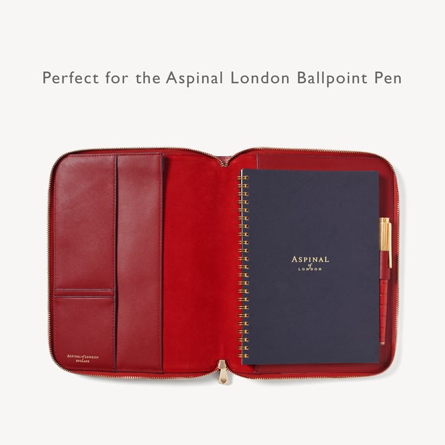 A5 Compact Organiser Padfolio Deep Shine Cherry Red Small Croc