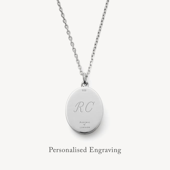Oval Pearl Locket Necklace Mother of Pearl & Sterling Silver 925