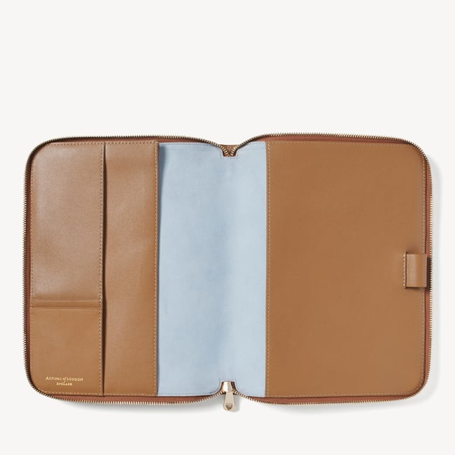 A5 Compact Organiser Padfolio Deep Shine Caramel Small Croc