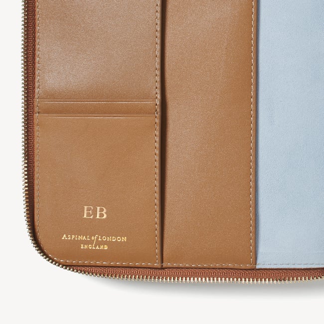 A5 Compact Organiser Padfolio Deep Shine Caramel Small Croc
