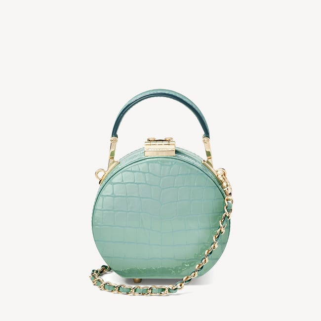 Micro Hat Box Willow Patent Croc