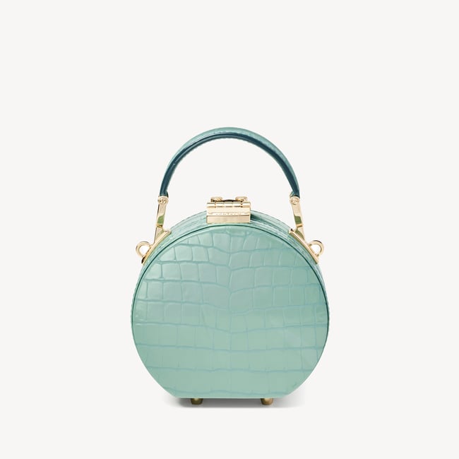 Micro Hat Box Willow Patent Croc