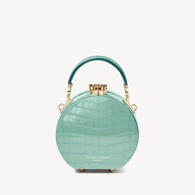 Micro Hat Box Willow Patent Croc