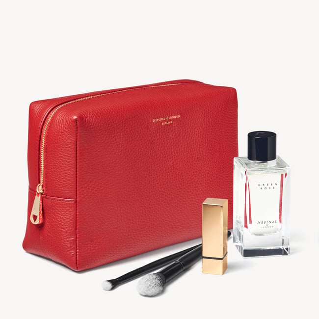 London Toiletry Bag Cardinal Red Pebble