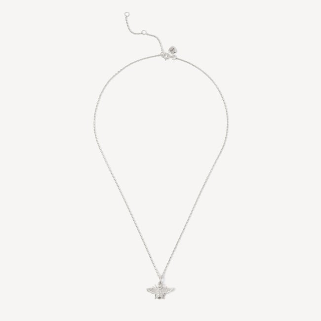 Bee Charm Necklace Sterling Silver 925