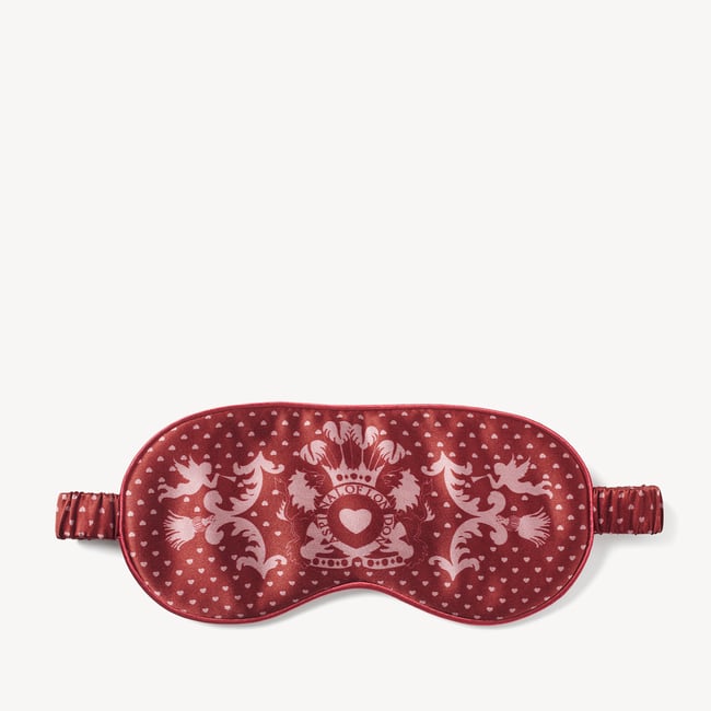 Silk Eye Mask Set Cherry Red Cherubs Pure Silk