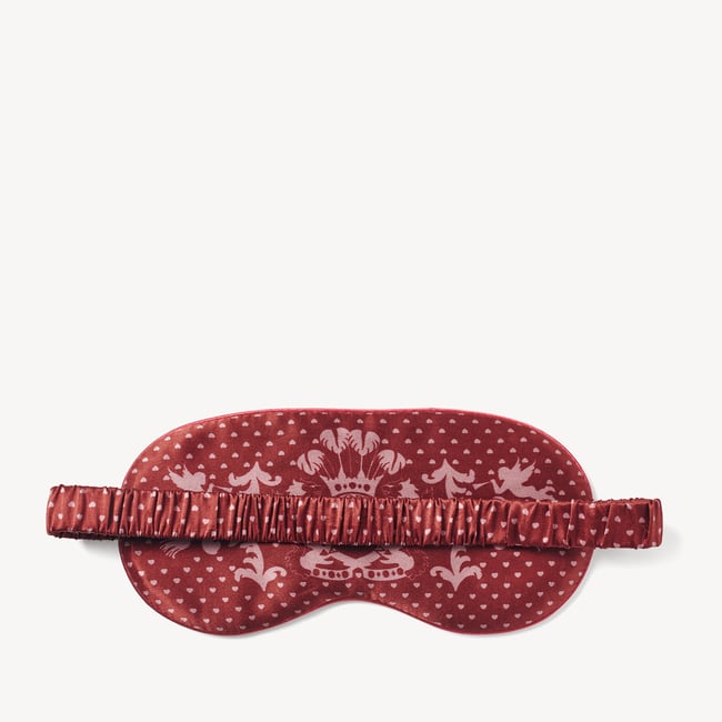 Silk Eye Mask Set Cherry Red Cherubs Pure Silk