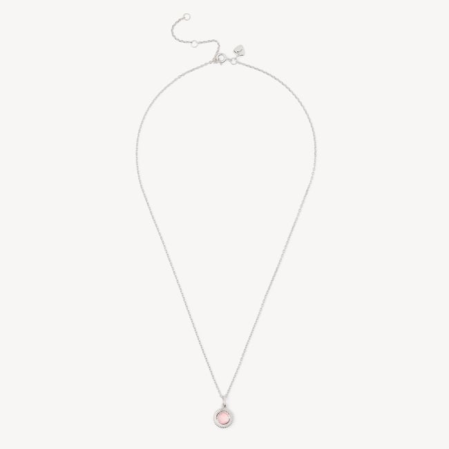 Gemstone Pendant Necklace Rose Quartz & Sterling Silver 925