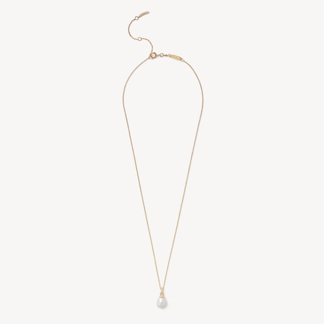 Diamond & Pearl Pendant Necklace 0.03ct Diamond