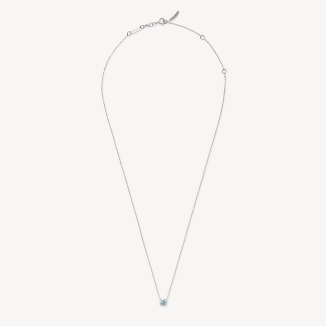 Floating Aquamarine Solitaire Necklace 0.47ct Aquamarine