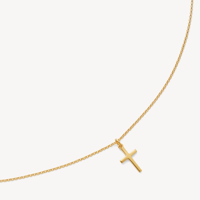 Cross Pendant Necklace 18ct Gold Vermeil