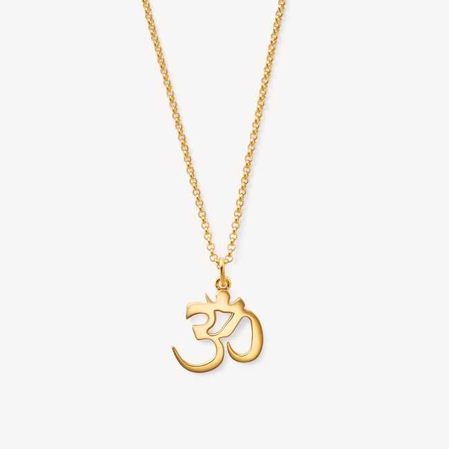 Om Pendant Necklace 18ct Gold Vermeil