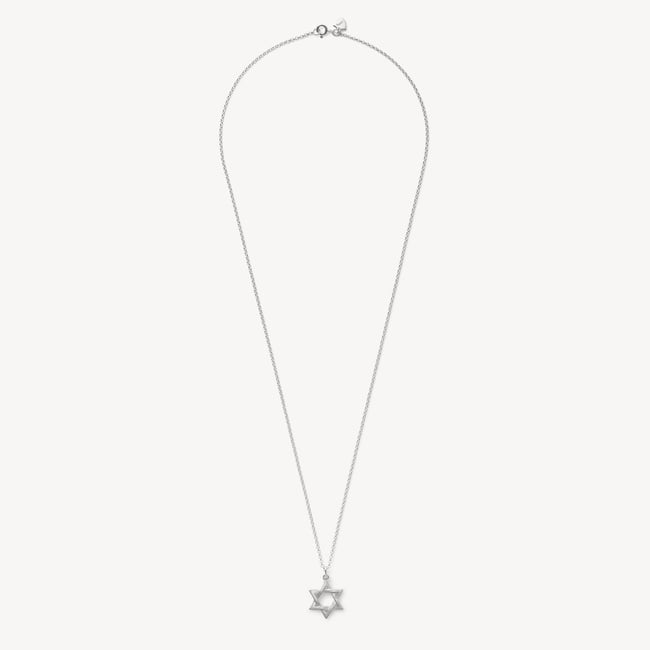 Star of David Pendant Necklace Sterling Silver 925