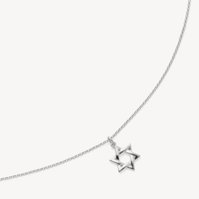 Star of David Pendant Necklace Sterling Silver 925