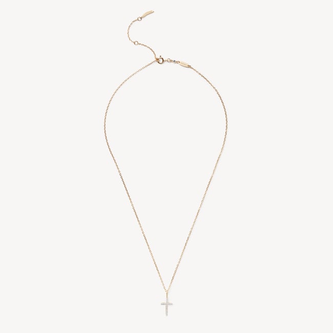 Diamond Cross Pendant Necklace 0.018ct Diamond