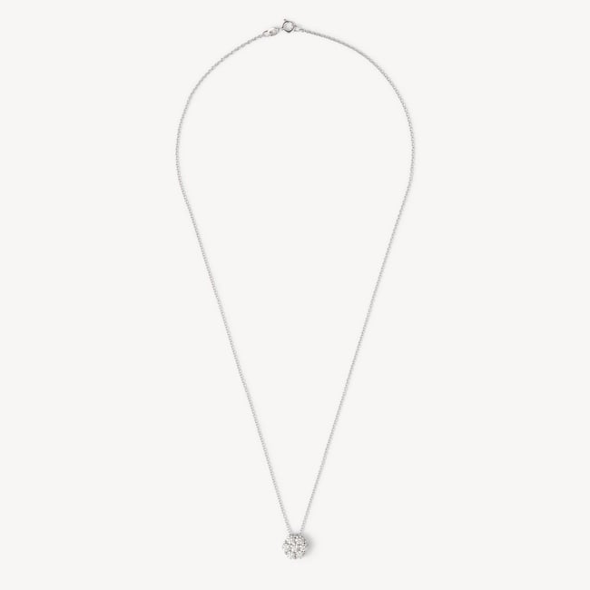 Monaco Diamond Cluster Pendant Necklace 1.0ct Diamond