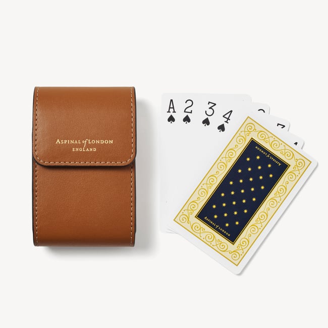 Playing Cards & Holder Smooth Tan