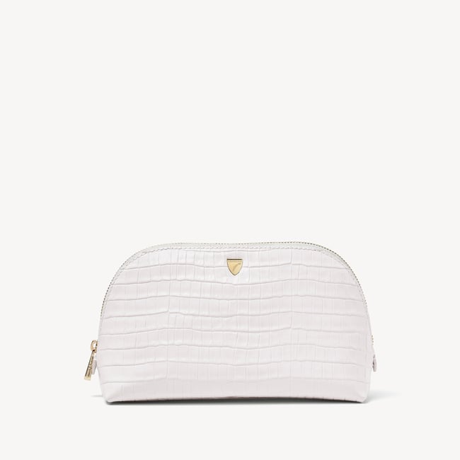 Classic Makeup Case Deep Shine Chalk White Small Croc