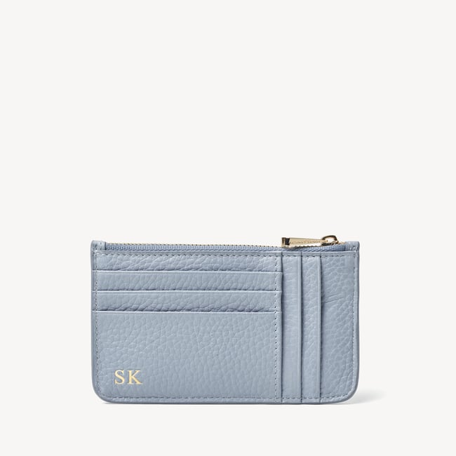 Ella Card & Coin Holder Sky Blue Pebble