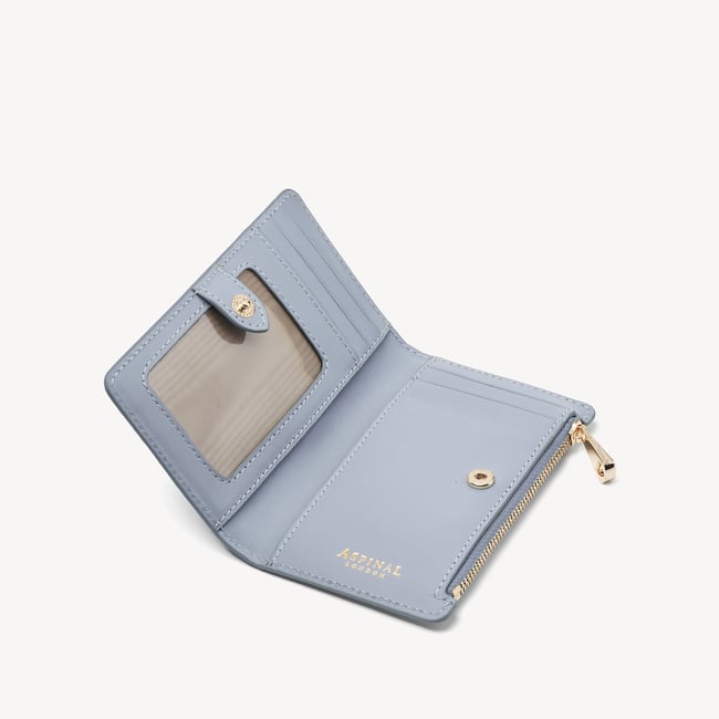 Mayfair® Coin & Card Wallet Deep Shine Sky Blue Small Croc
