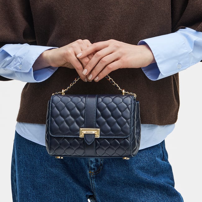 Lottie Navy Quilted Nappa