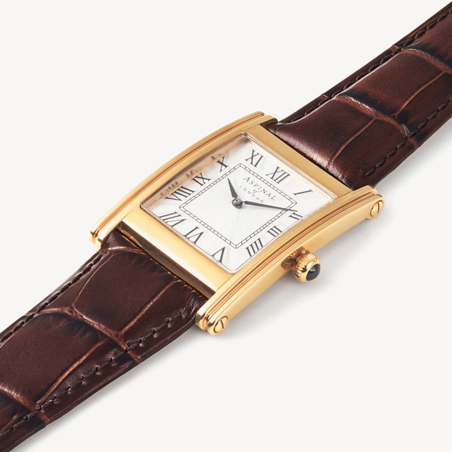 Mayfair® Classic Watch 23ct Gold Plated - Deep Shine Chestnut Croc